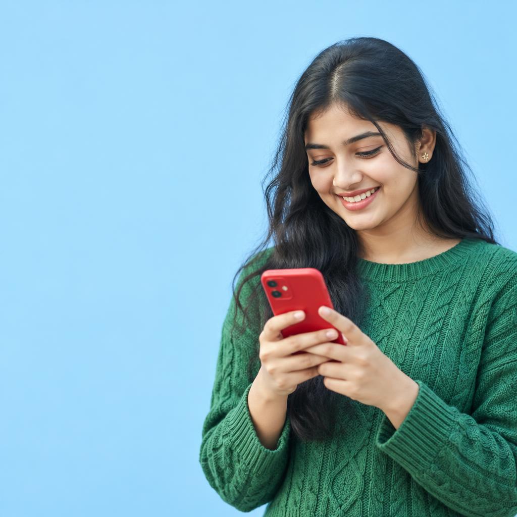 Shopper ordering from a phone